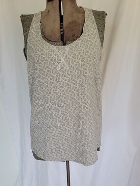 Calvin Klein Tank Top, Large, Gray/White